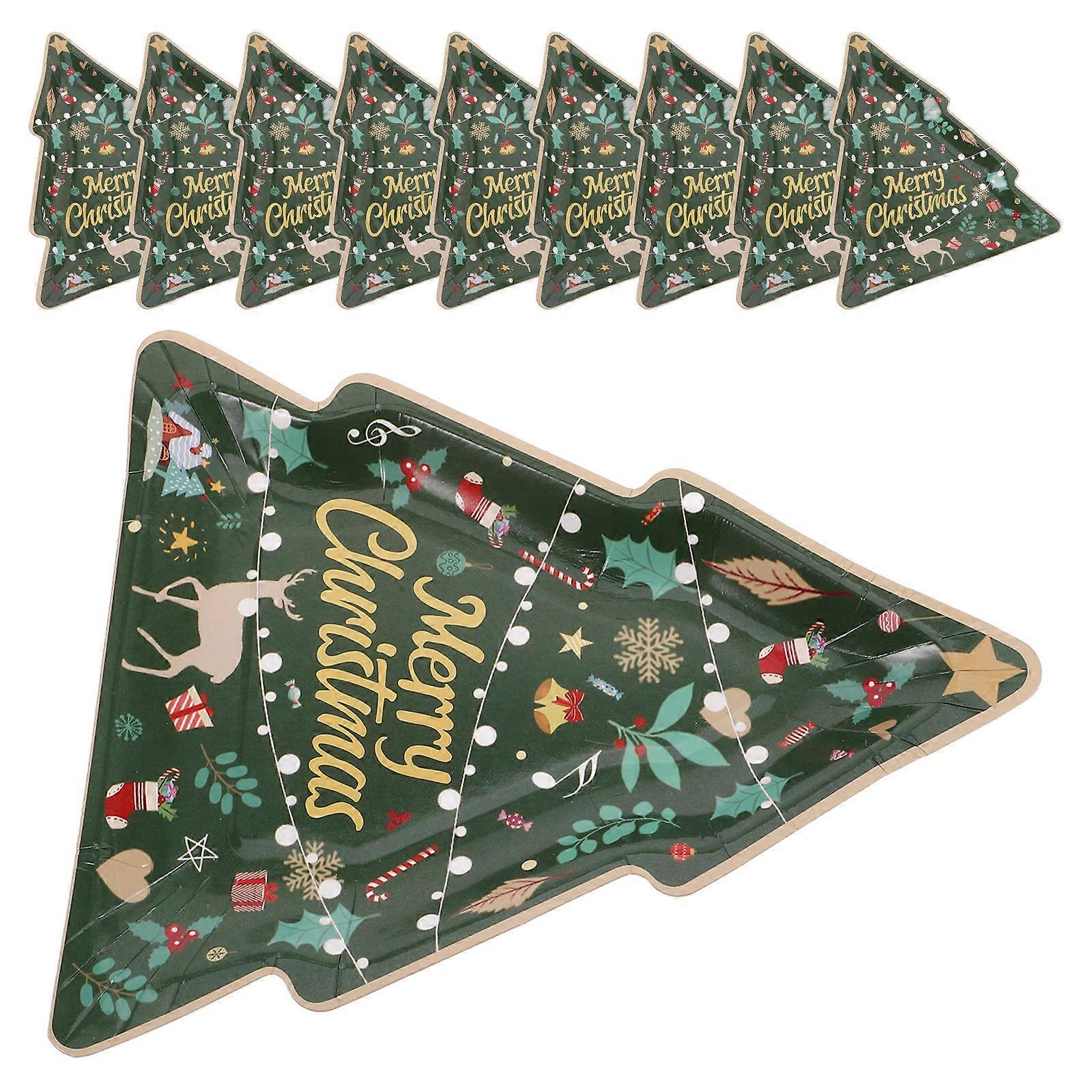 Holiday Paper Tree Shaped for Dessert 10Pcs