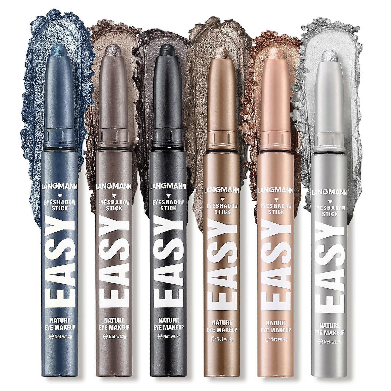 Cream Eyeshadow Sticks Set E, LongLasting Waterproof Shimmer Colors for Travel and Eye Highlight