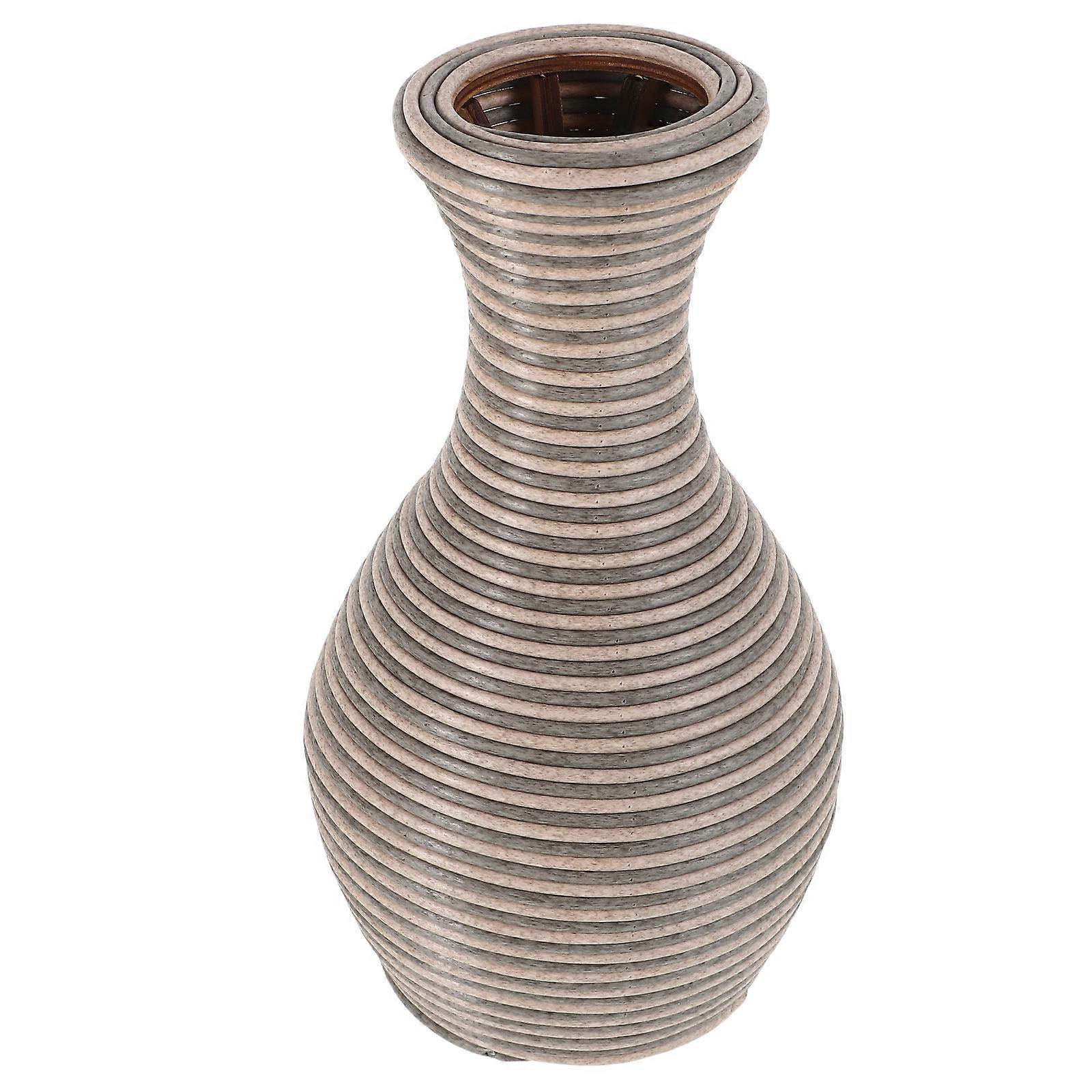 Plastic Woven Vase for Storage Rustic Handwoven Creative Flower Holder