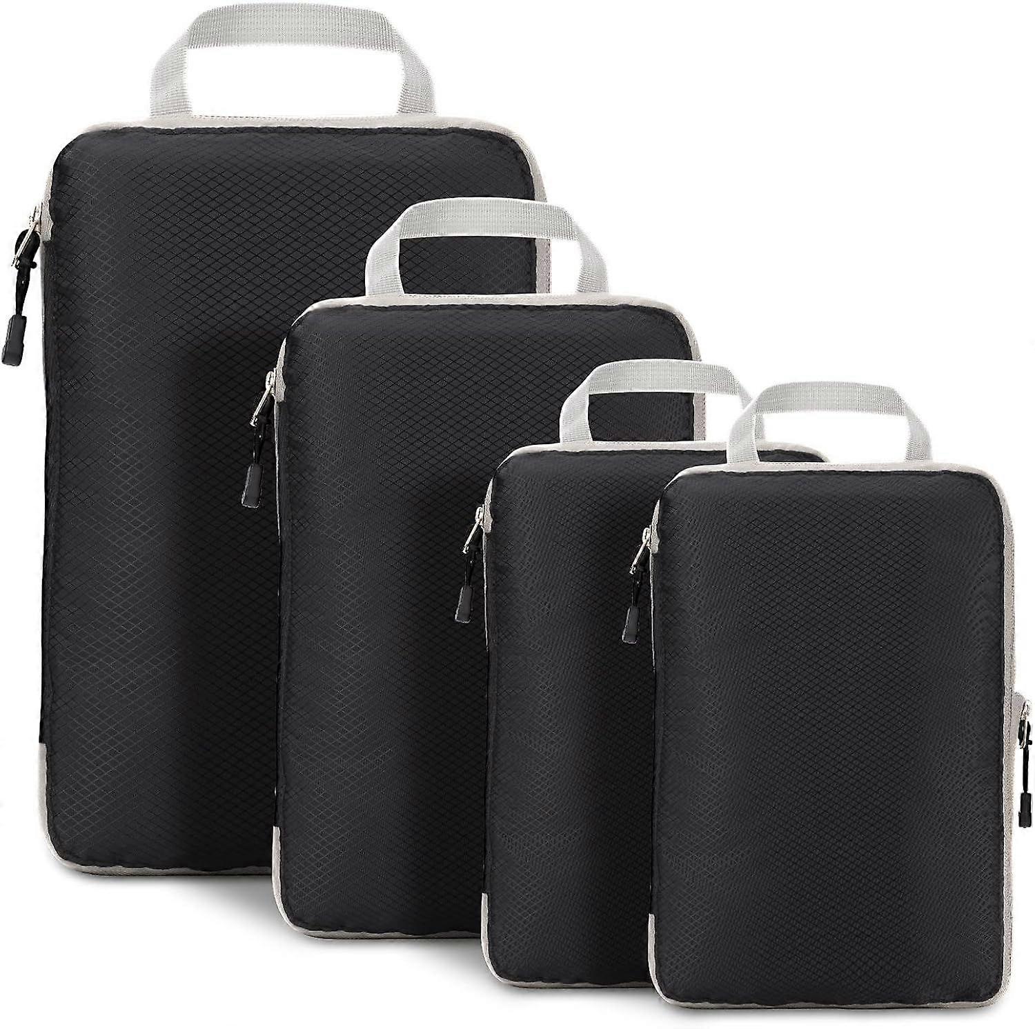 4Pcs Compression Packing Cubes for Suitcases, Extensible Suitcase Organiser,