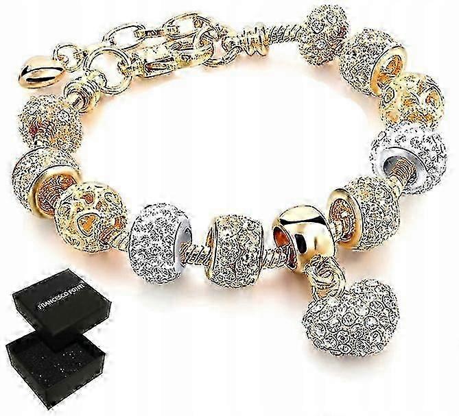 Pulsera modular Francesco Fonti con corazones dorados rápida