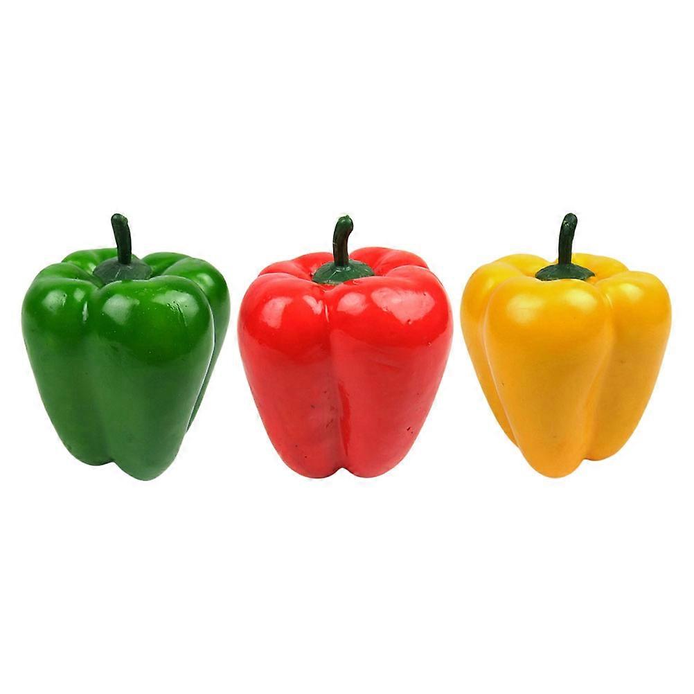 Artificial Green Pepper Vegetable for Decoration 3Pcs Set with Foam Material