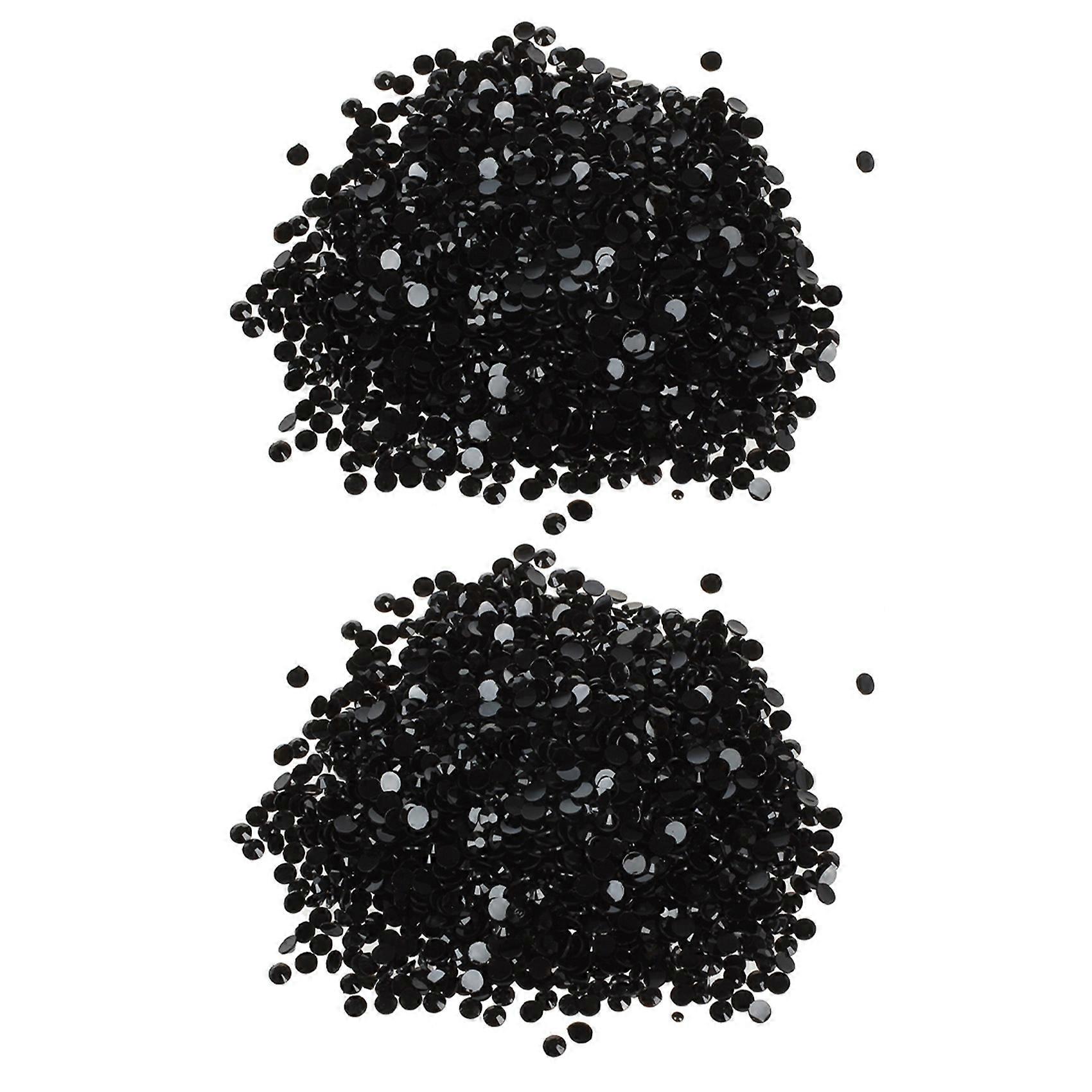 4000Pcs Crystal Flatback Acrylic Rhinestones Beads Nail Art (Black)