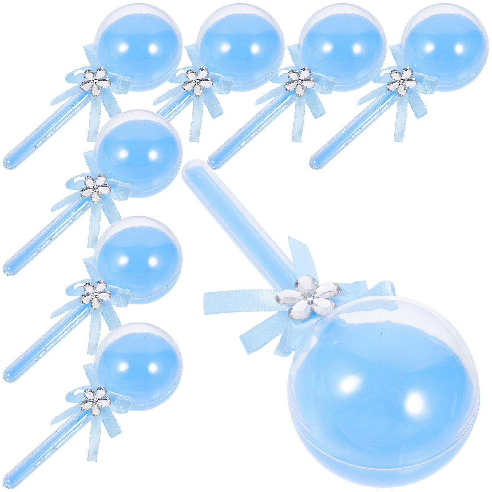 Candy Boxes Lollipop Shaped for Storage Use 12Pcs Blue Plastic Candy Containers