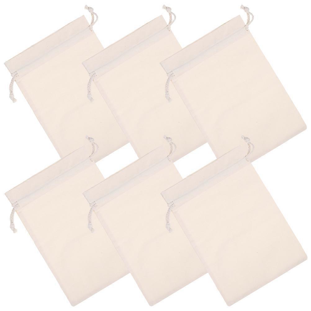 Drawstring Bags Drawstring Bag for Storage Use 6Pcs Cotton Beige