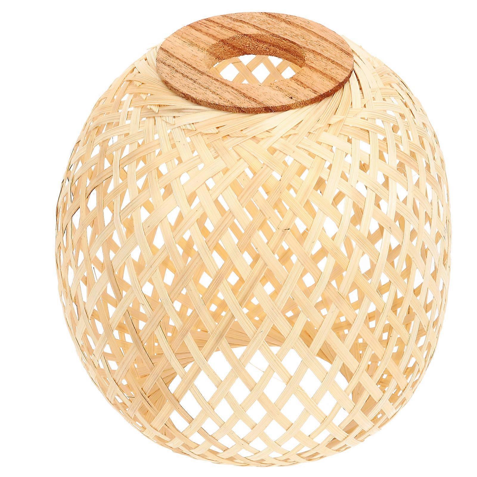 Bamboo Lampshade for Table Lamp Yellow Weaving Lampshade