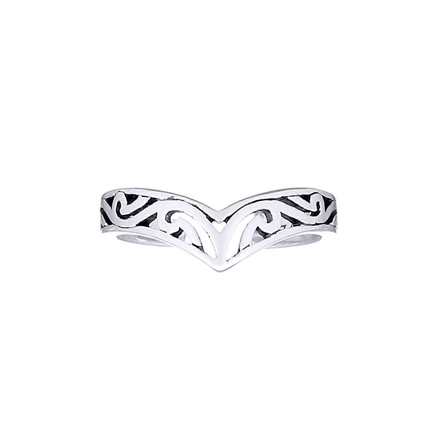 Jewelco London Rhodium Silver Horus Filigree Scroll Toe Ring