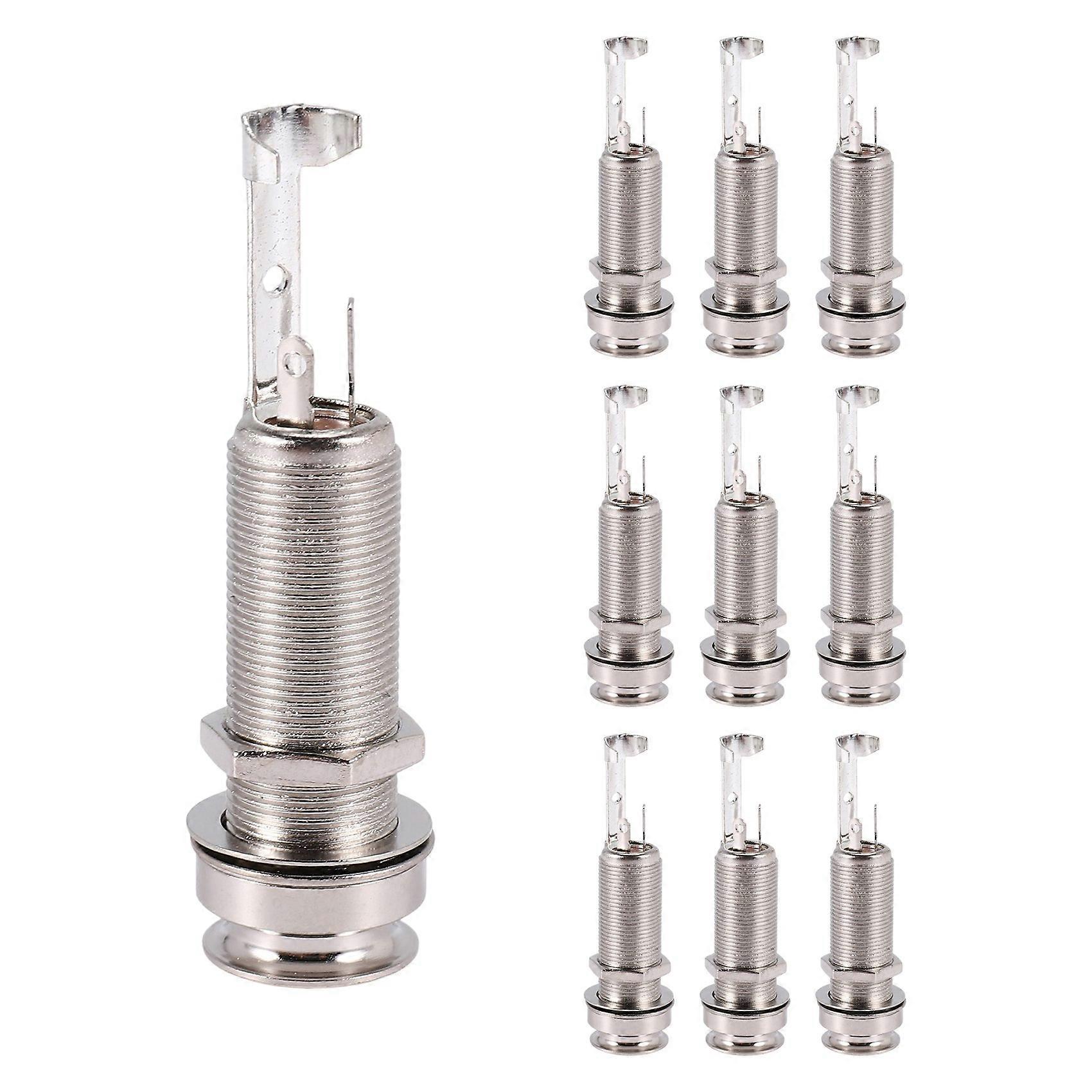 10PCS Guitar Pickup Endpin Output Strap Lock Chrome