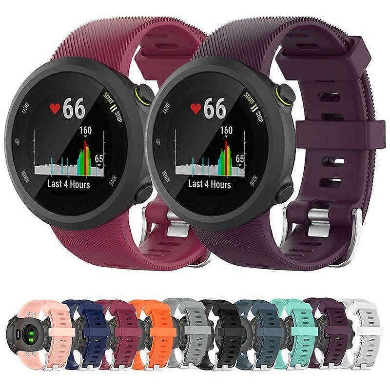 For Garmin Forerunner 45 / Forerunner 45S Universal Twill Solid Color Silicone Watch Band