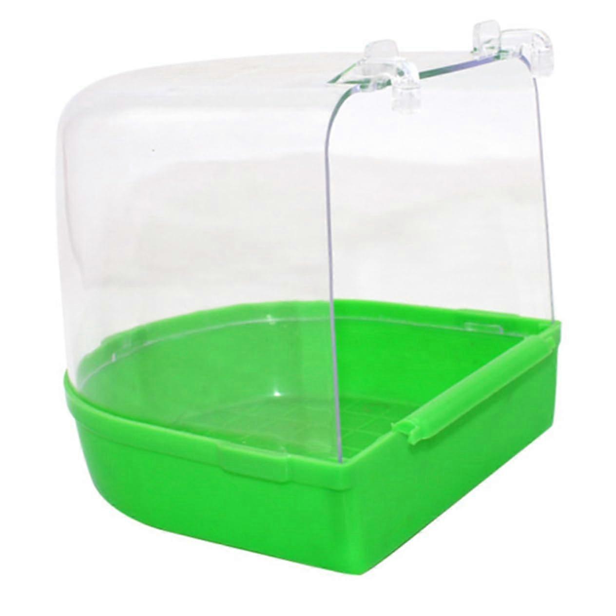 Bird Bath for Parrots Covered Plastic Cage Mounted Easy Clean Design for Small Birds