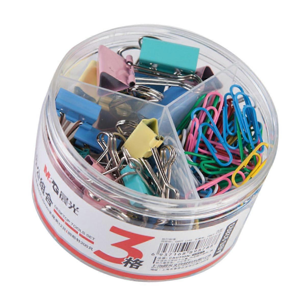 MultiFunction Binder Clips and Paper Clips Set, Colorful Durable Metal, Assorted Sizes for Office School Document Organizing