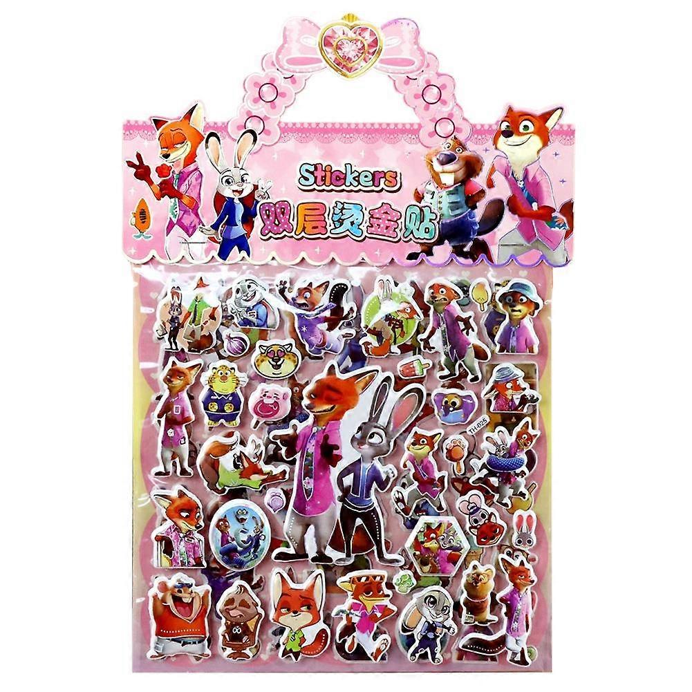 Zootopia Kids 3D Bubble Stickers Double Layer Reusable for Craft Gift