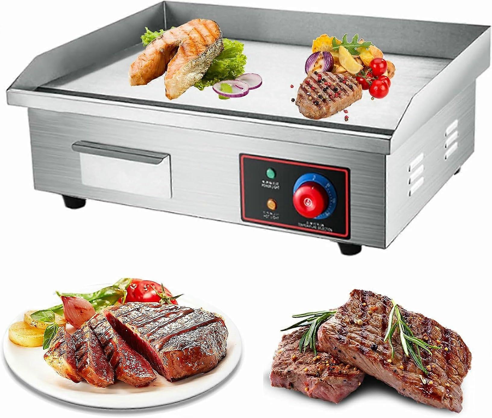 21' Commercial Electric Griddle 3000W Cast Iron Flat  with Large Nonstick Surface and Precise Temp Control