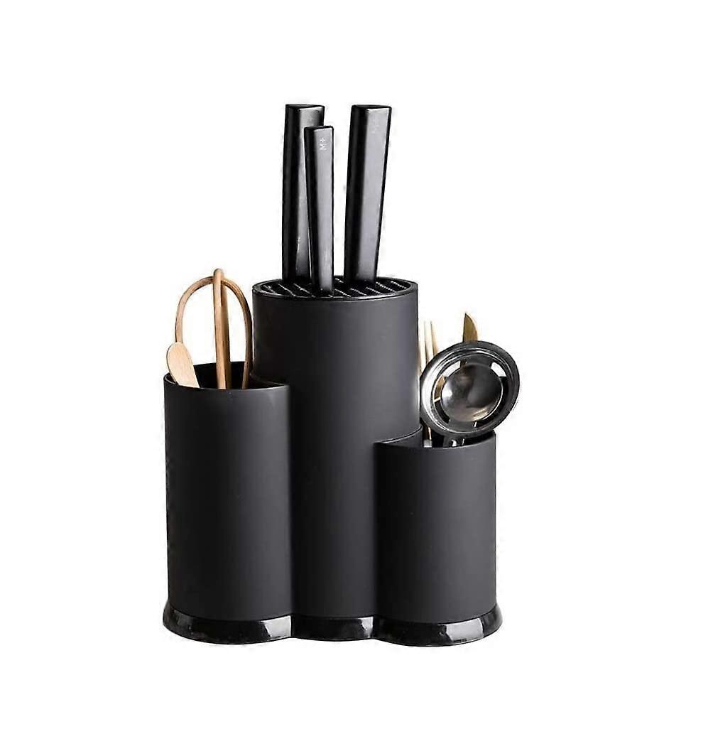 Kitchen Knife Holder with Detachable Drain Base, Compact PP Knife Block Stand for Organized Storage