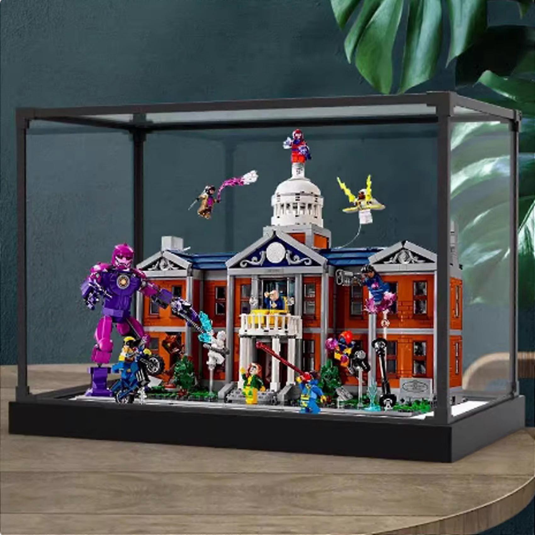 Acrylic Display Case for  76294 Police Model, Clear Dustproof Box with White Base