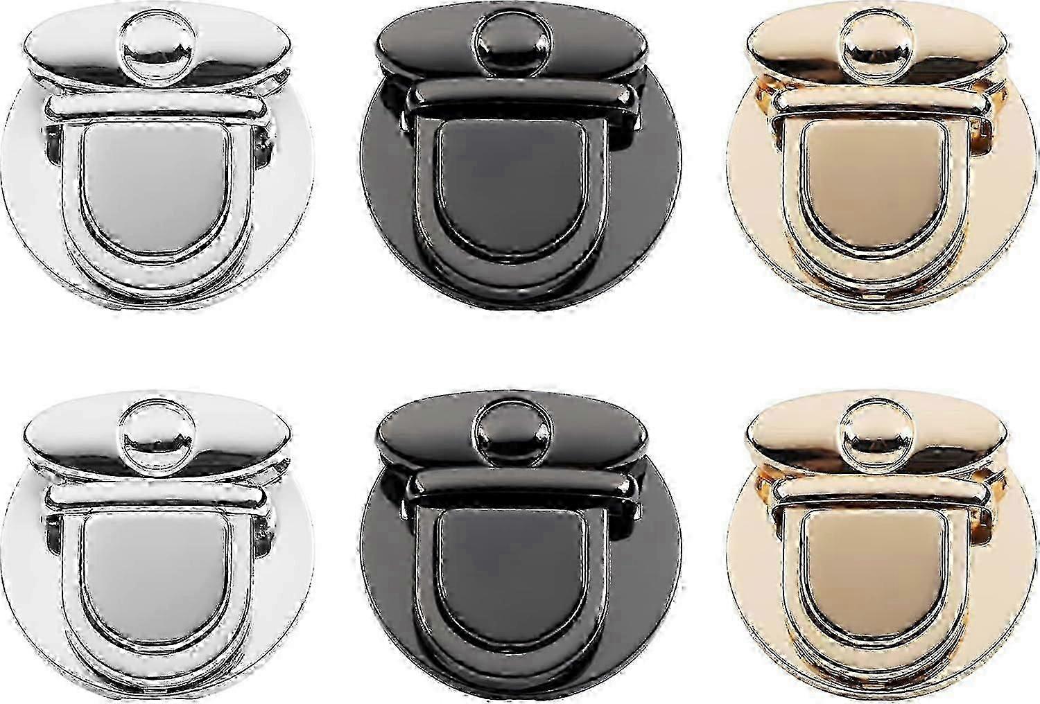 6 Pieces Purse Thumb Lock, Alloy Turn Locks