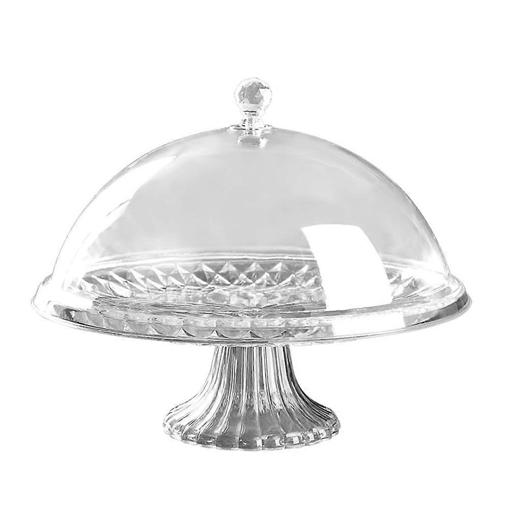Cake Stand with Lid, Elegant Dustproof Covered Display, Metal Dessert Serving Tray