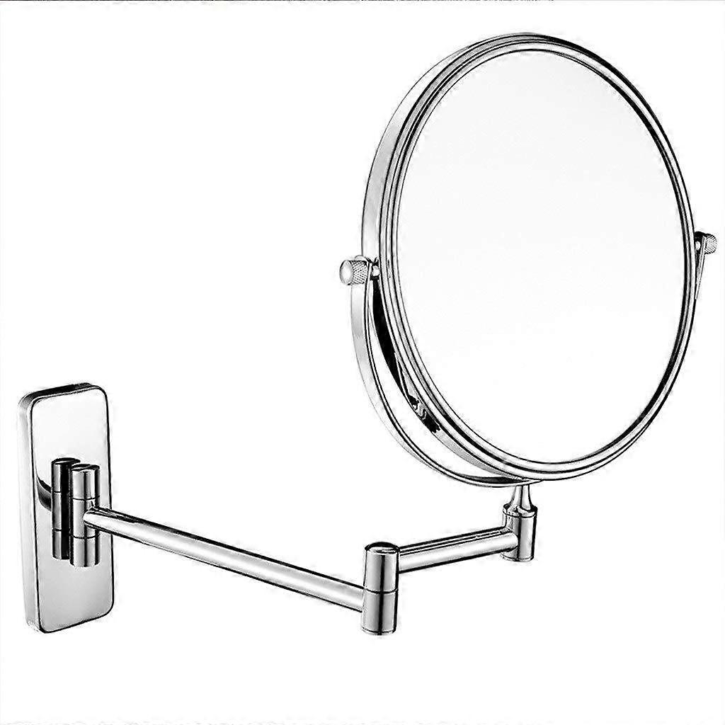 8 Inch Double Sided Wall Mounted Makeup Mirror with 10X Magnification and Foldable Vanity Design