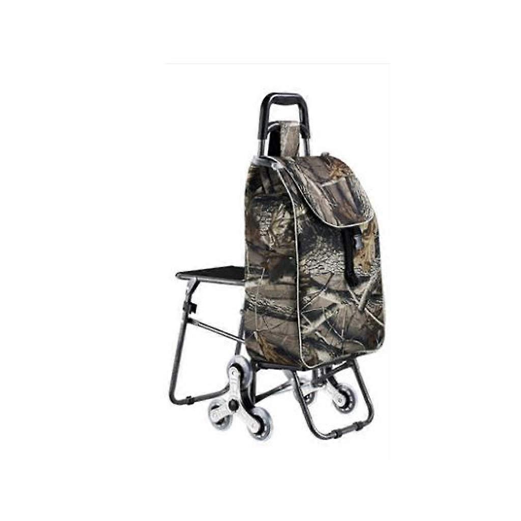 Folding Shopping Trolley 35L Large Capacity StairClimbing Wheels HeightAdjustable Handle