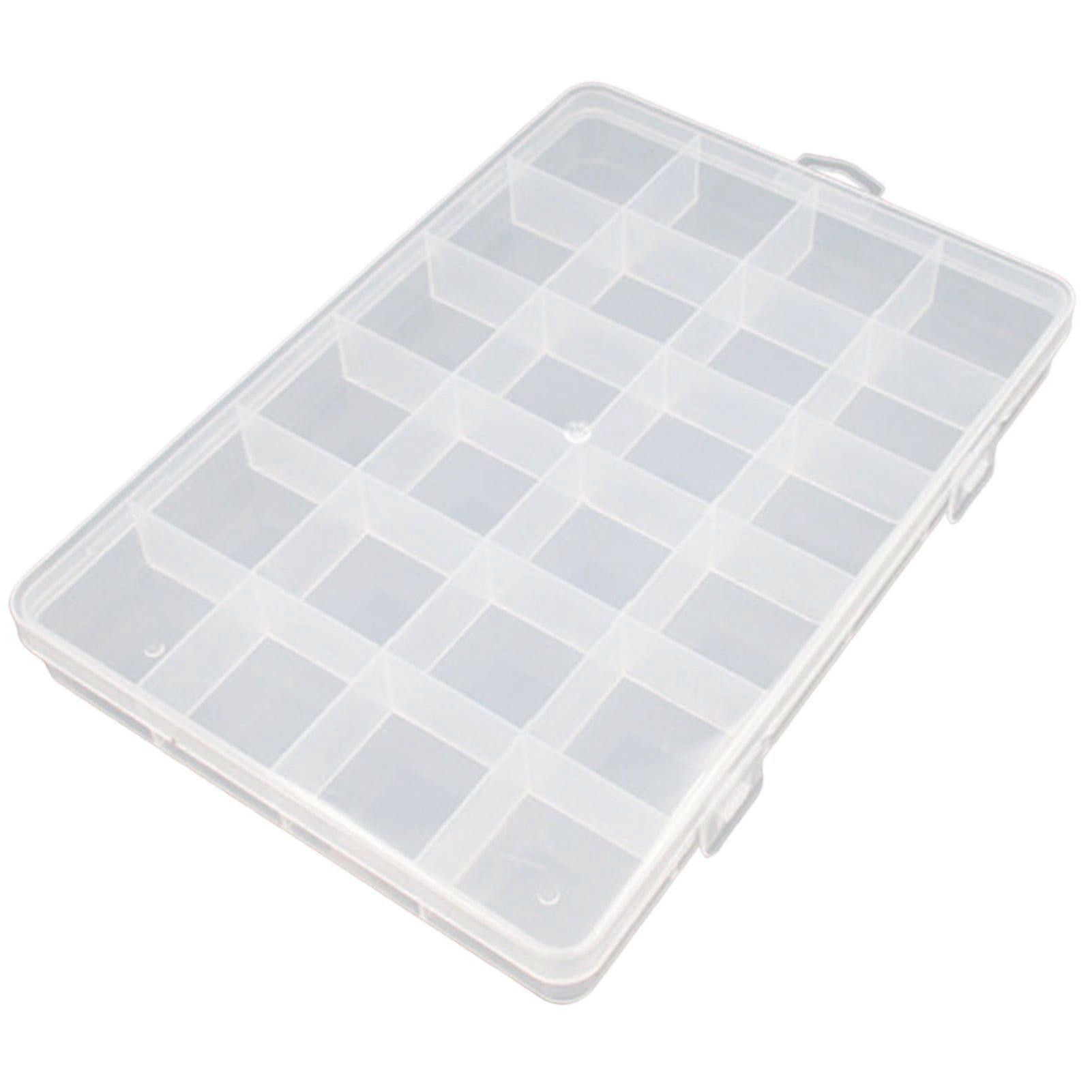 Fishing Tackle Box with Hook 24 Compartments Transparent Multifunctional Empty