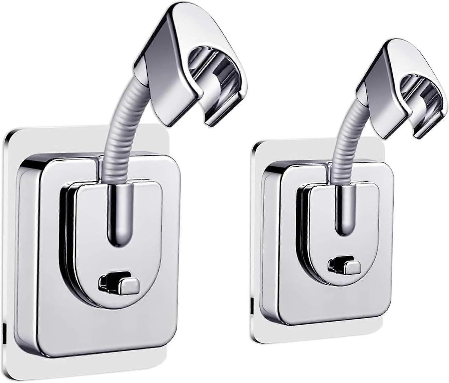 2pcs Shower Head Holder Wall Mount, 360 Adjustable Handheld Holder, No-Drill