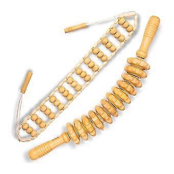 Wood Therapy Massage Tools Duo for Body Sculpting - Roller for Lymphatic Drainage and C-hao Techniques