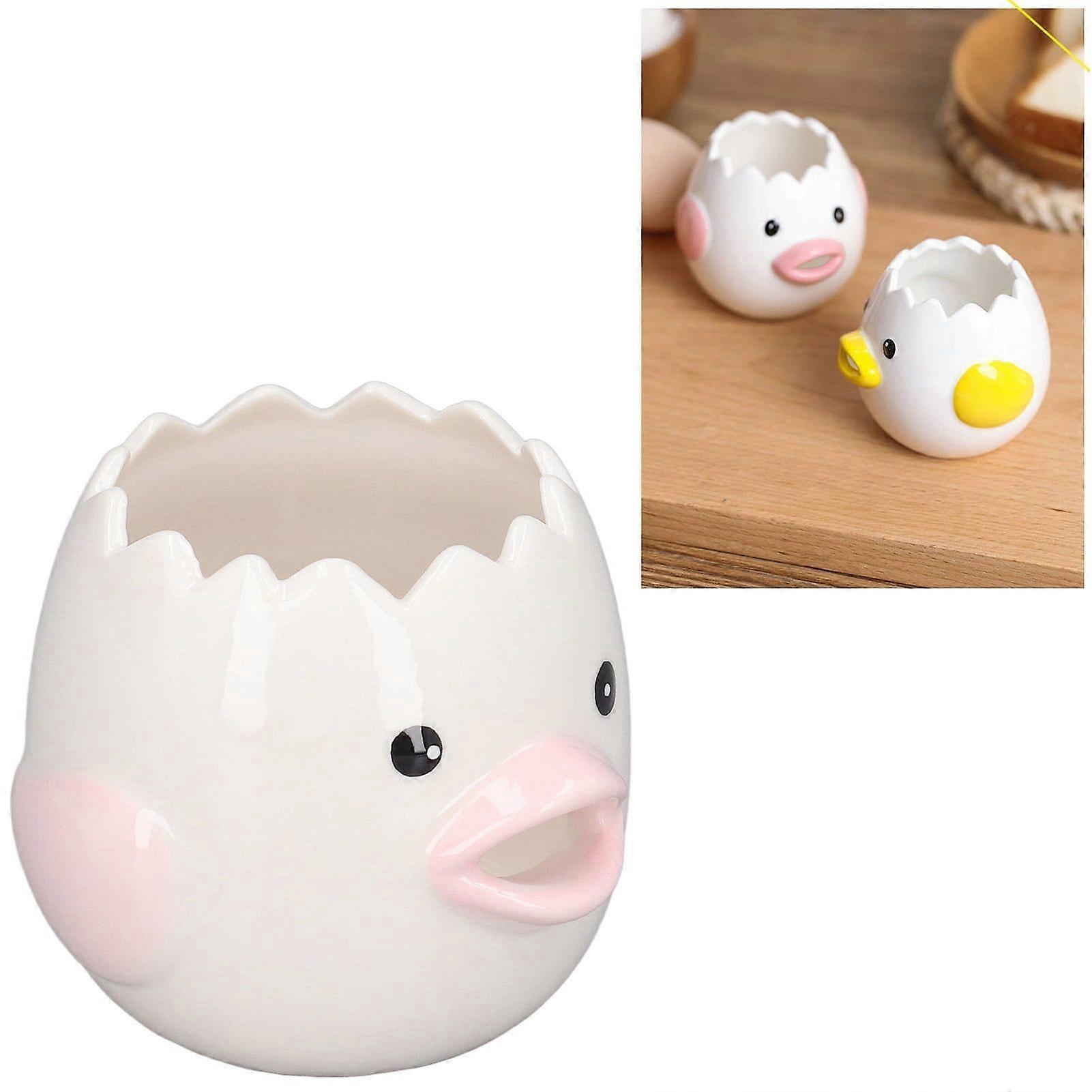 Egg Separator, Ceramic Egg Yolk White Separator, Creative Cute Cartoon Style Egg