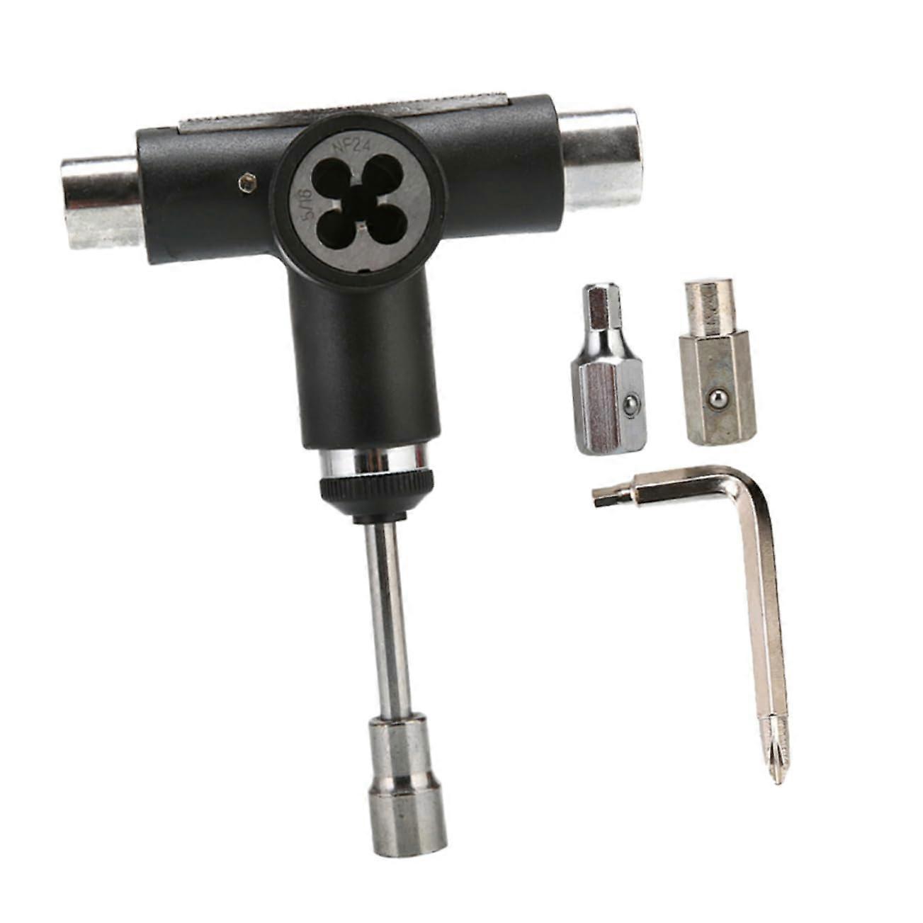 AllinOne Skateboard Tool with Ratchet, MultiFunction  Kit for Wheels and Bearings