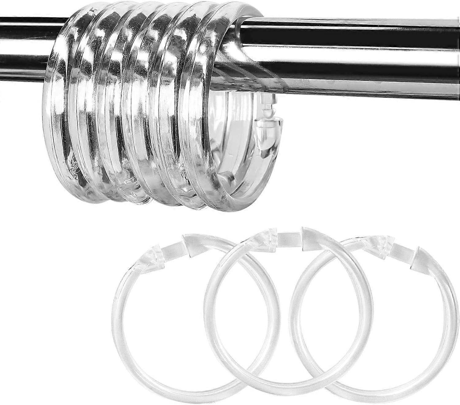 Plastic Shower Curtain Rings - 12Pcs
