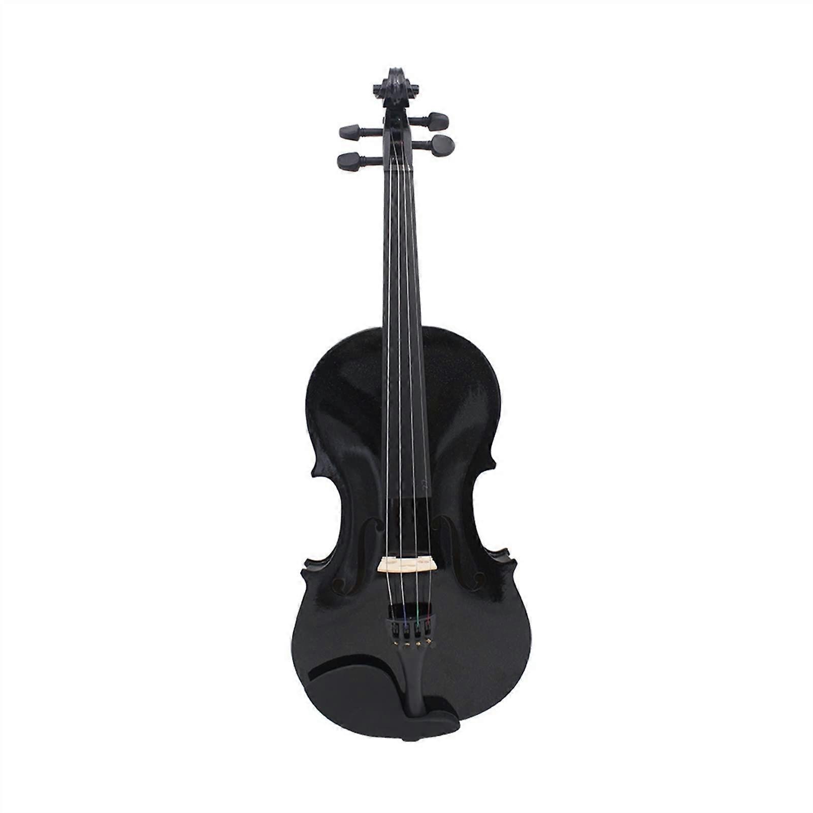 Black Violin 4/4 Handmade Solid Wood Full Size for Students and Beginners with Versatile Finish
