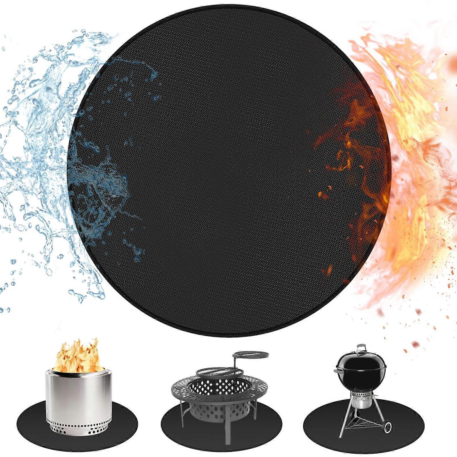 47 Inch Round Fire Pit Mat with Fireproof 3Layer Protection for Deck, Compatible with Solo Stove Bonfire