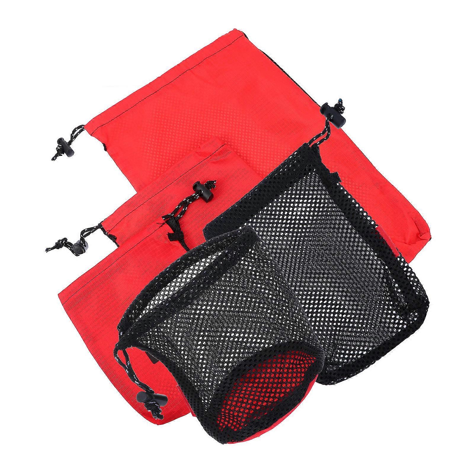 Mesh Drawstring Storage Bag for Organizing 5Pcs Lightweight Travel Pouches