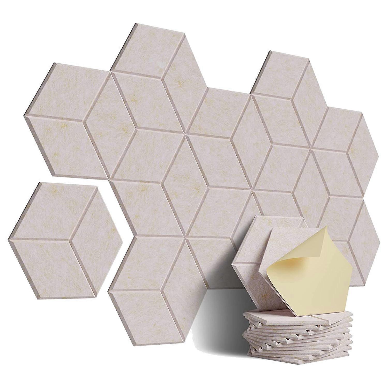 12 PACK Acoustic Foam,Self-Adhesive Sound Proof Panels(Shallow Camel)