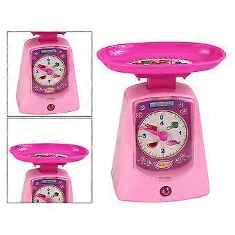 Electronic Scale Toy Mini Wooden Simulation for Kids Playing Pink