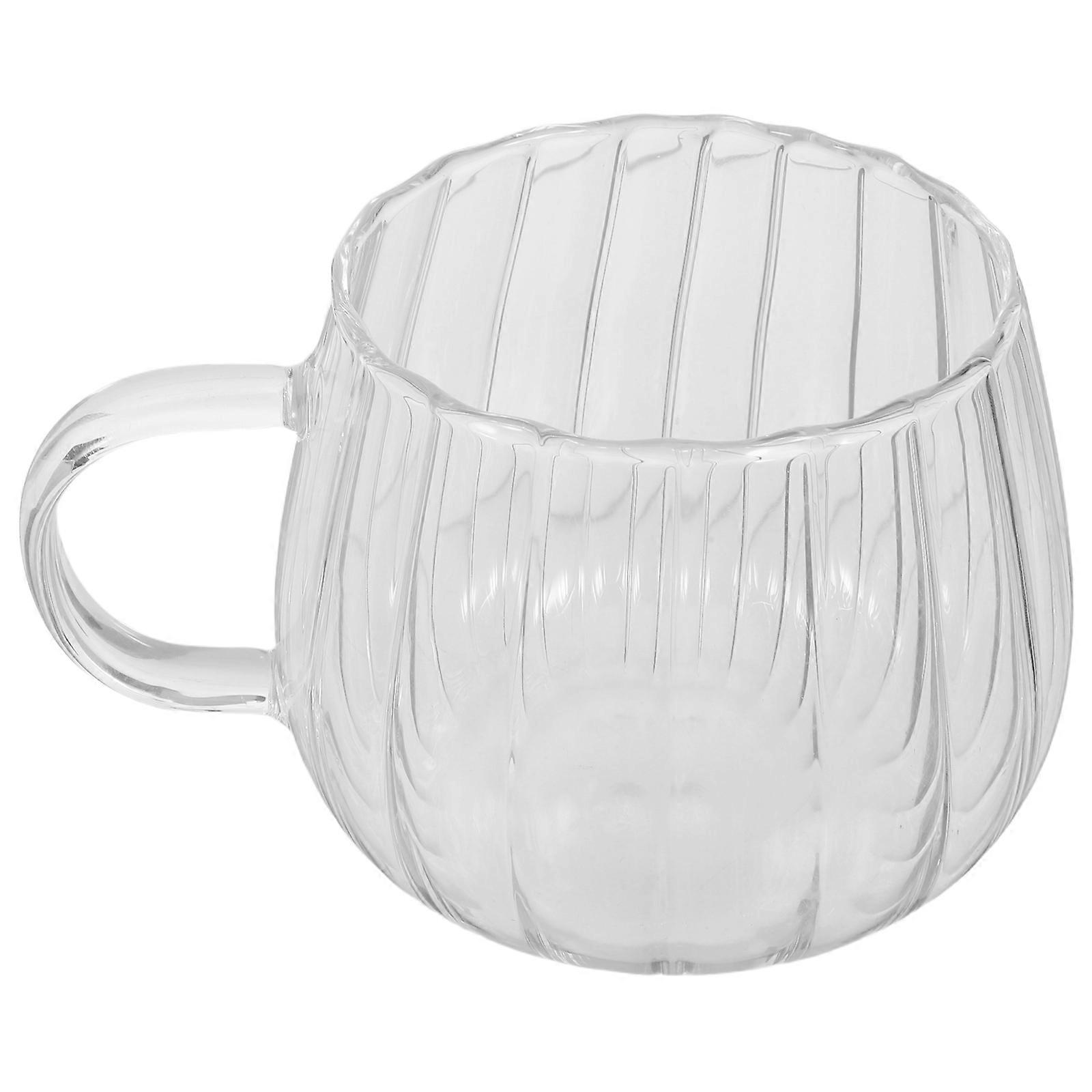 Caneca de vidro para café, resistente e com alça.