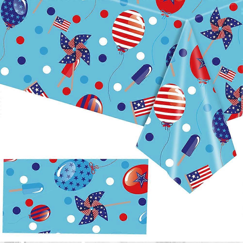 Disposable Table Cover Independence Day Theme Rectangular Blue 274X137CM Photo Background 1Set