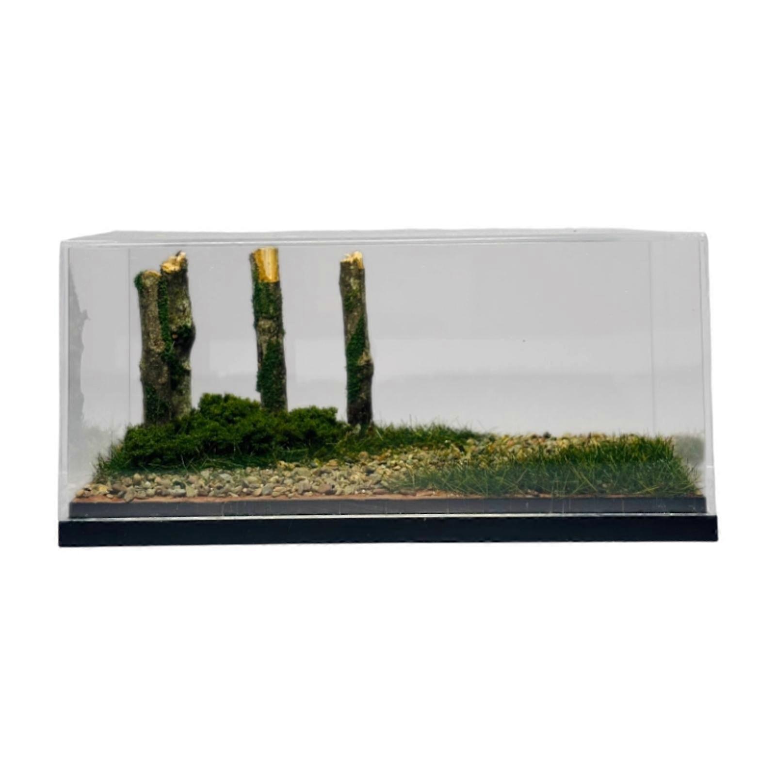 1/64 Vehicle Model Display Case Grass, Shrubs and Tree Trunks Storage Case
