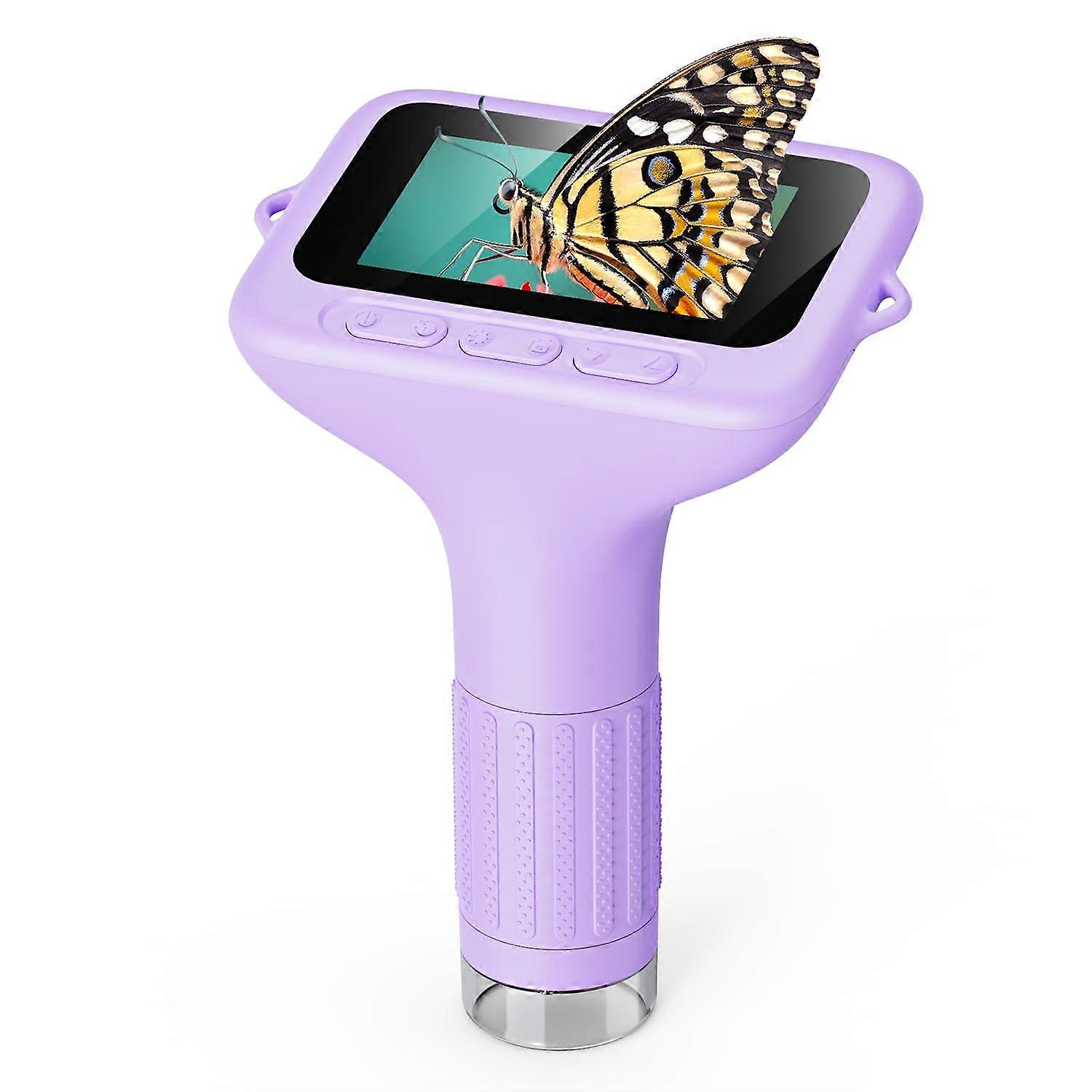 HD Handheld Digital Microscope with HD Closeup Imaging and MultiDevice Compatibility Purple
