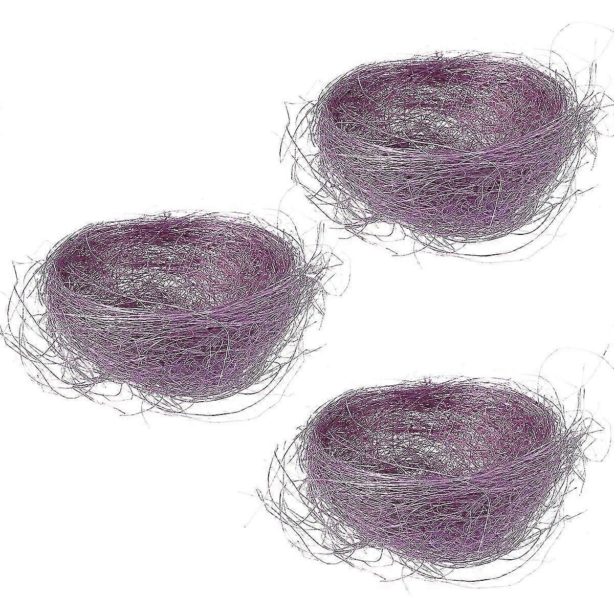 Easter Egg Nest Chicken Coop Artificial Violet Thread Nests 3Pcs