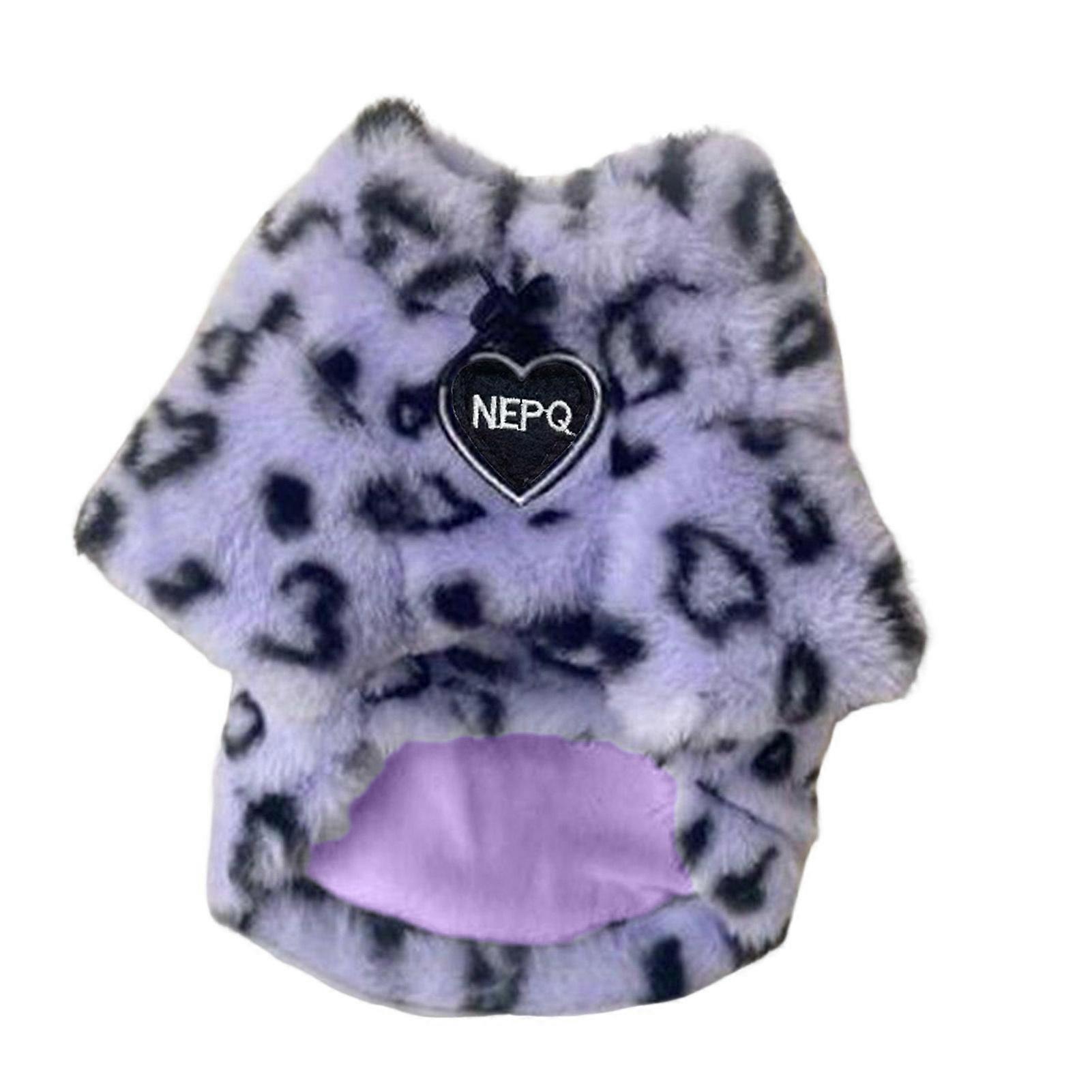 Leopard Print Winter Cat Clothes 2-Legged Thickened Warm Soft Lining