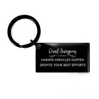 Oral Surgeon Gift Keychain with Engraved Motivation Message, Birthday Present for Coworker