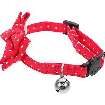 Bow Tie Collar for Dogs Adjustable Pet Neckwear with Bell 5Pcs Red Set