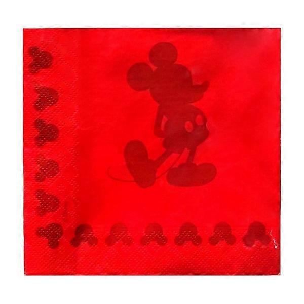 Disney 2-Layer Printed Mickey Mouse Napkins (20-Pack) One Size Red