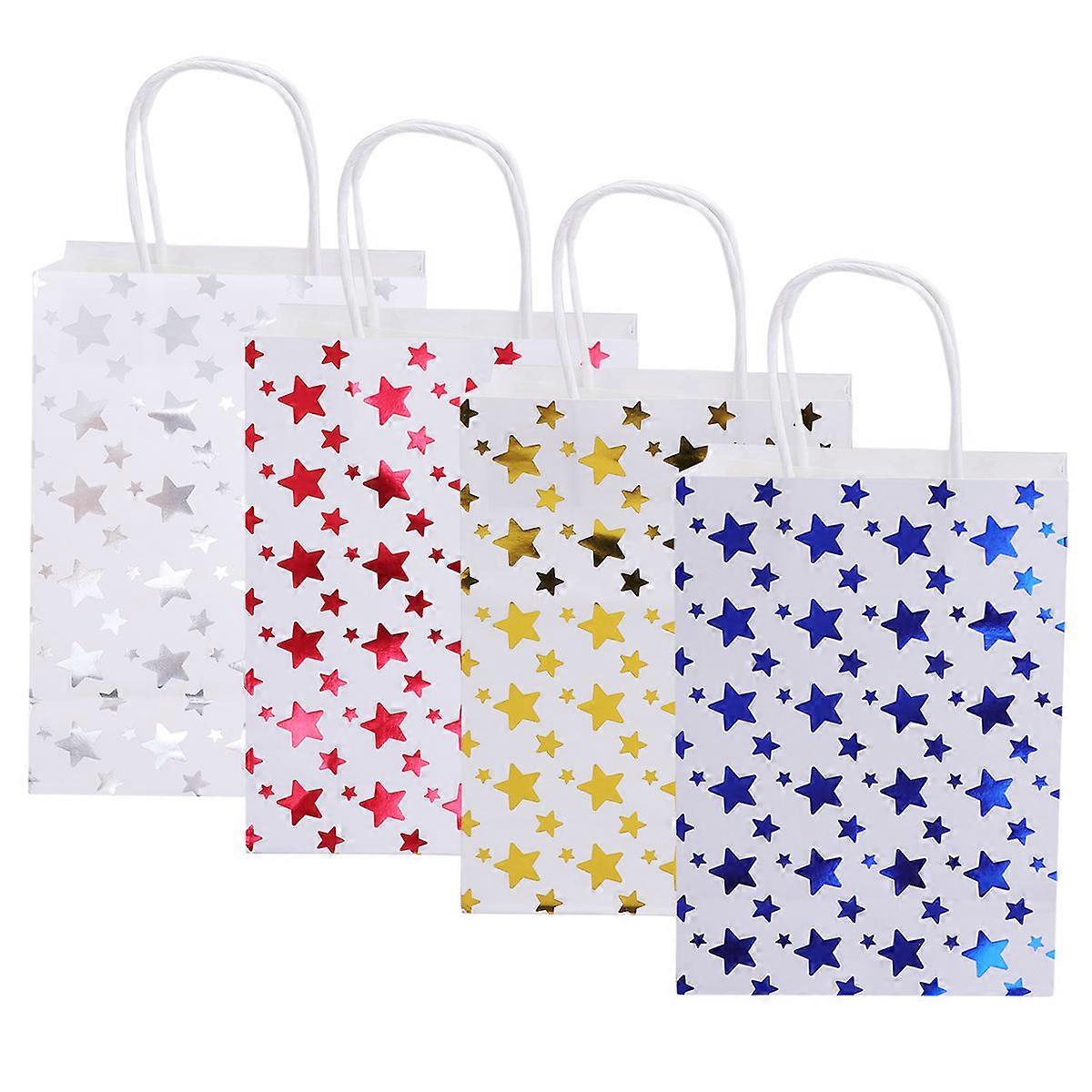 Shopping Handbag Paper Double-Side Star Pattern for Storage Use 24Pcs