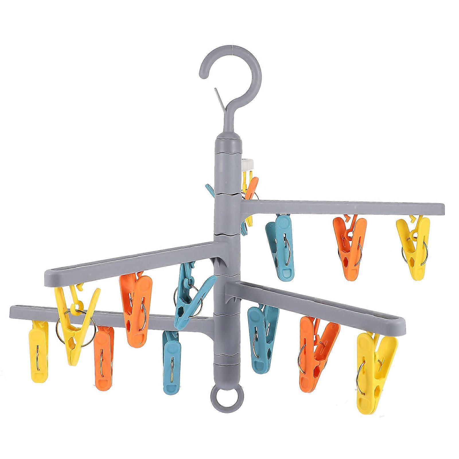 Clothes Rack Practical Rotatable PP Rack for Household 1Pcs Windproof Clip