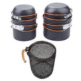 Outdoor Cookware Set 4-Piece Aluminium Alloy High Temperature Resistant Portable for Camping Picnic