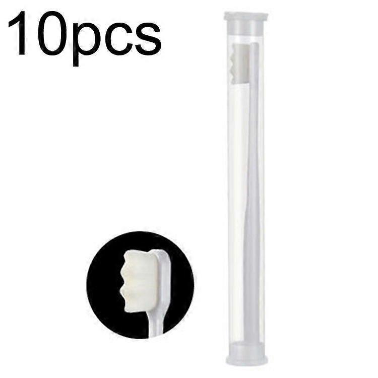 10pcs Nano Soft Bristle Toothbrush White Wave