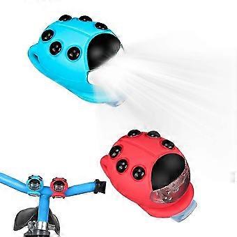 2-Pack IPX5 Kids Scooter LED Safety Lights, 3 Modes, Red and Blue Silicone, Batteries Included