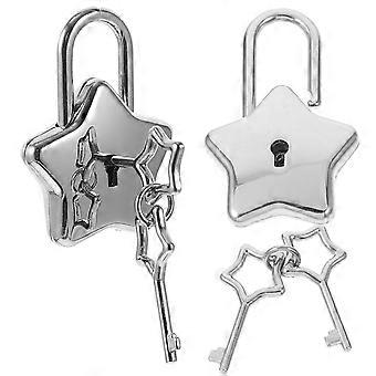 2 pcs Cadenas en forme d’étoile DIY Star Lock Diary Cadenas décoratif pour femmes avec clés