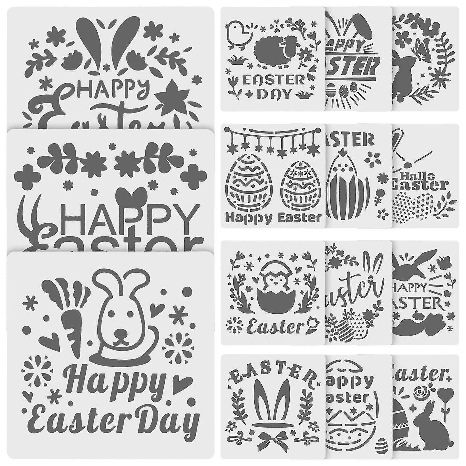 Holiday Easter Stencils Paint Stencils for Drawing 75Pcs White Craft Set